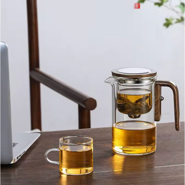 Glazen Theeketel Met Waterscheiding